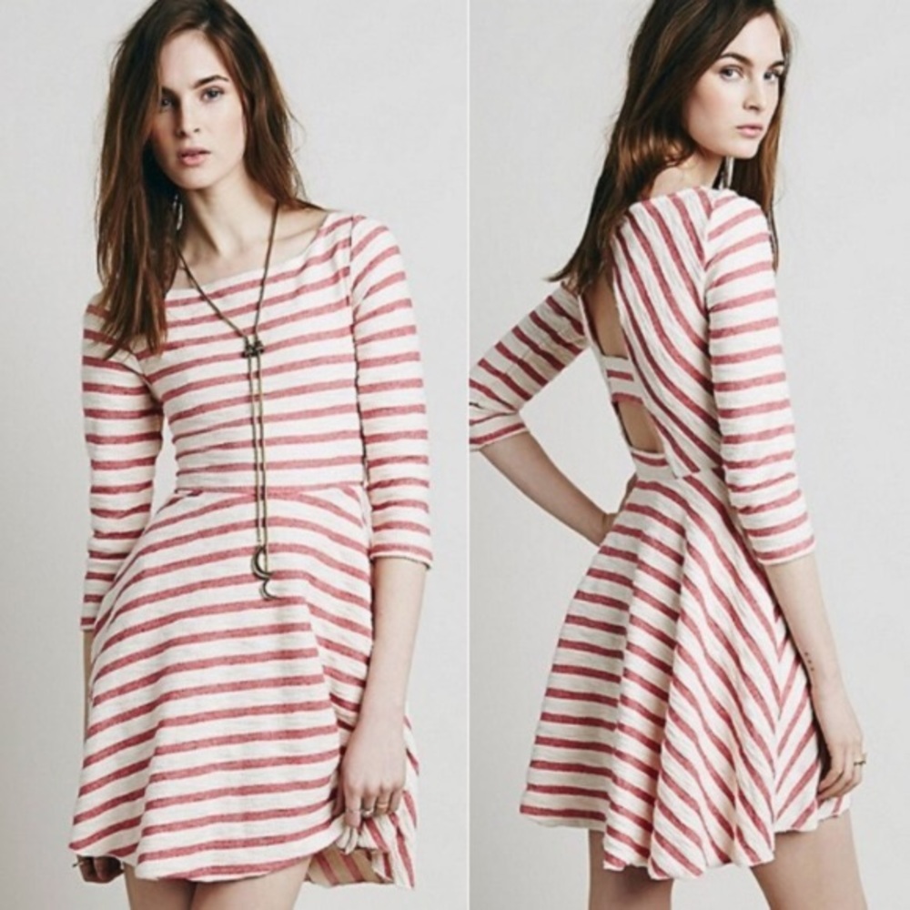 Free People Striped Open Back Dress